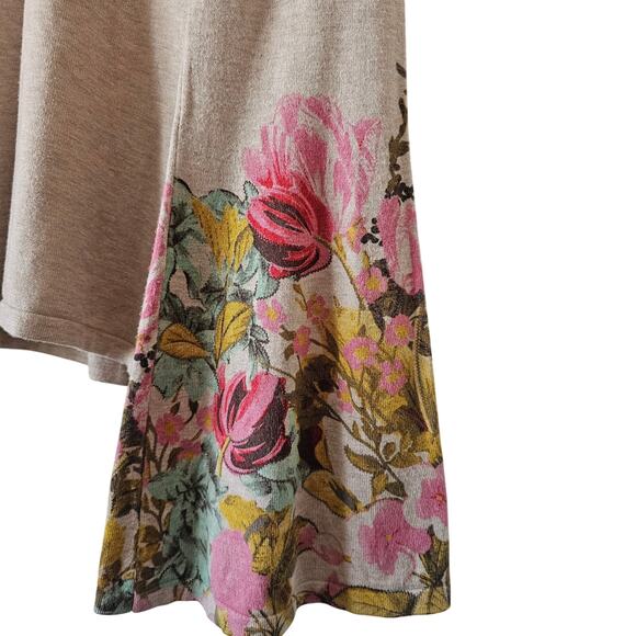 Philosophy Republic Clothing Beige Floral Bell Sleeve Knit Top Size Large - Picture 2 of 7